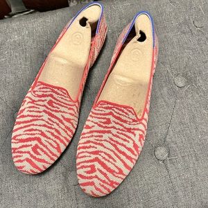 Rothys red zebra loafer
